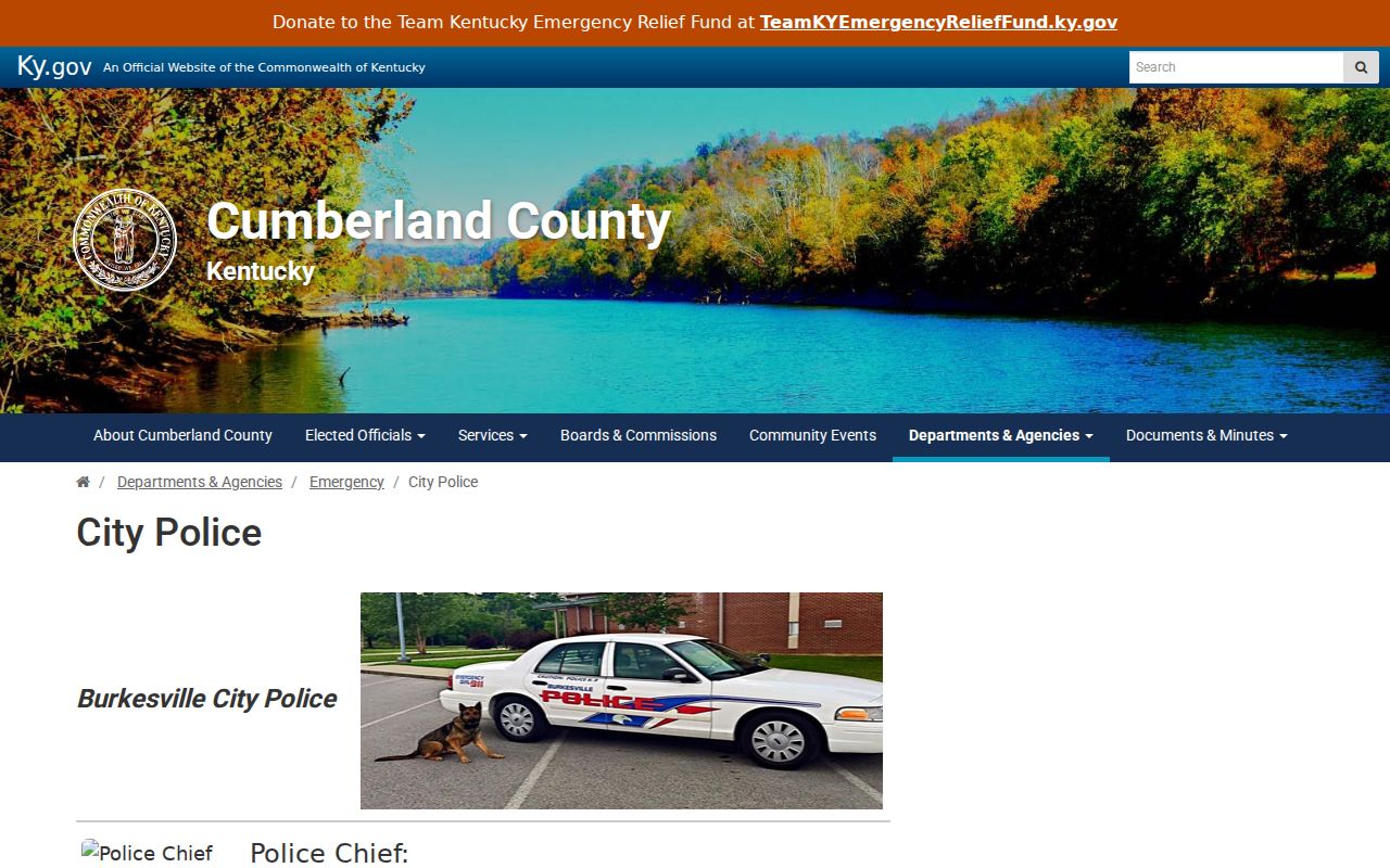 Burkesville criminal records official city police contact page