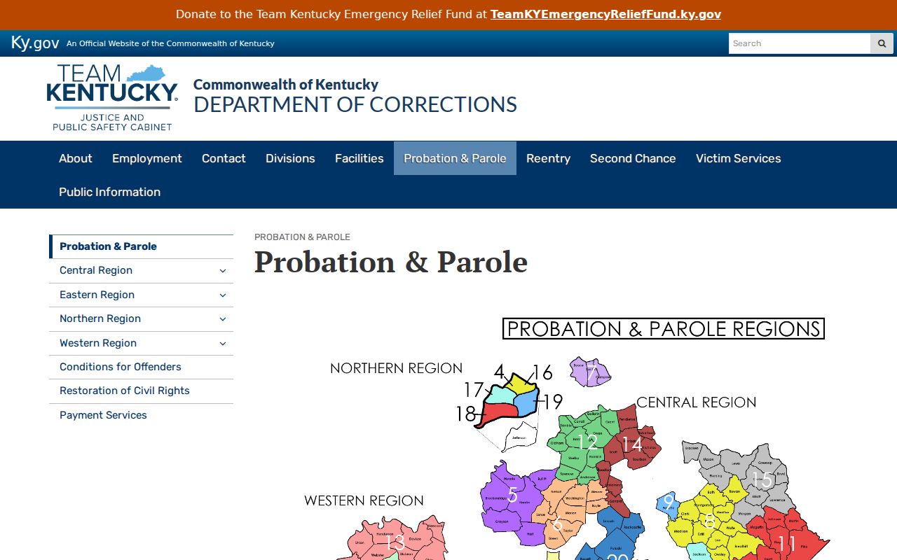 Burkesville criminal records Kentucky probation and parole page