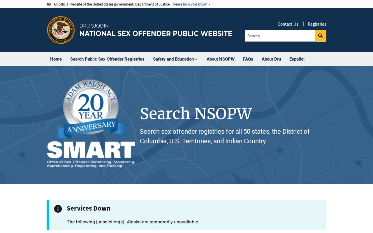 National sex offender registry search for Cumberland County checks